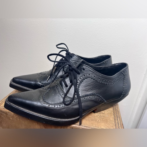 Pointed Toe Stacked Heel Brogues by KTZ Kokontozai Sz 37 - Picture 5 of 6